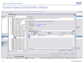 © 2014 IBM Corporation
IBM Storage Management Software
69
Custom Query to Generate a Report
 