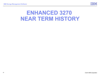 © 2014 IBM Corporation
IBM Storage Management Software
ENHANCED 3270
NEAR TERM HISTORY
85
 