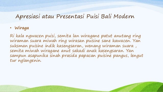 Puisi Bali Anyar Beserta Unsur Intrinsiknya - Kumpulan