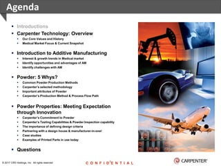 Additive Manufacturing: Considerations for Powder Metals - OMTEC 2017 | PDF