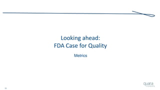 13
Metrics
Looking ahead:
FDA Case for Quality
 