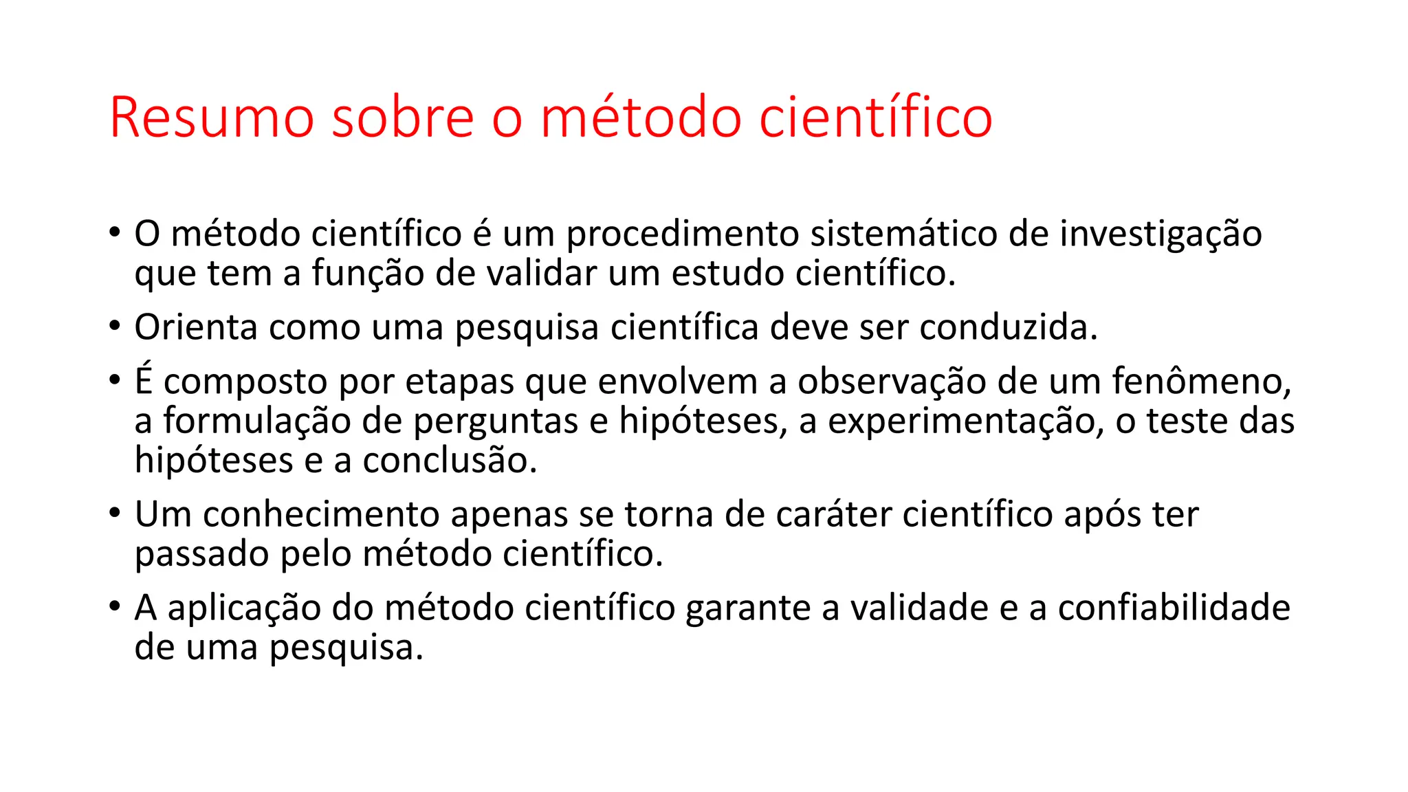 Etapas do método científico-1° ano ensino médio | PPTX
