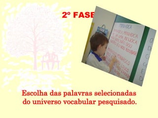 2º FASE




Escolha das palavras selecionadas
do universo vocabular pesquisado.
 