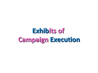 Exhibits of Campaign Execution<br />