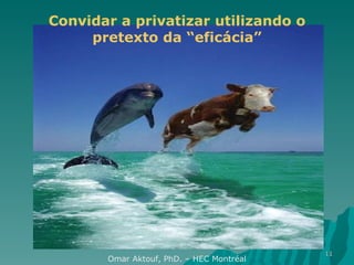Omar Aktouf, PhD. – HEC Montréal Convidar a privatizar utilizando o pretexto da “eficácia” 
