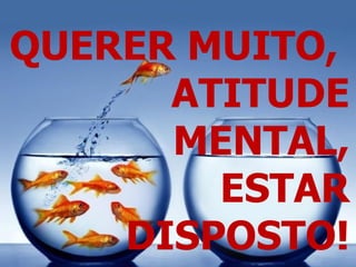 QUERER MUITO,
ATITUDE
MENTAL,
ESTAR
DISPOSTO!
 