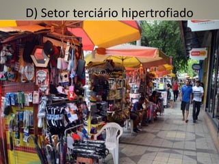 D) Setor terciário hipertrofiado
 