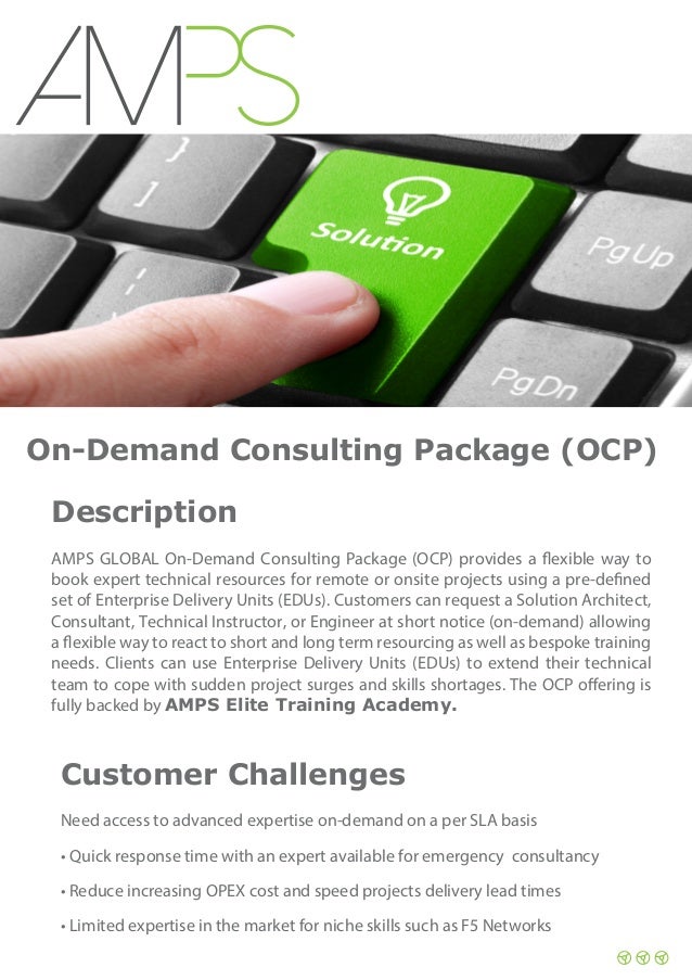 AMPS GLOBAL OnDemand Consulting Package (OCP)