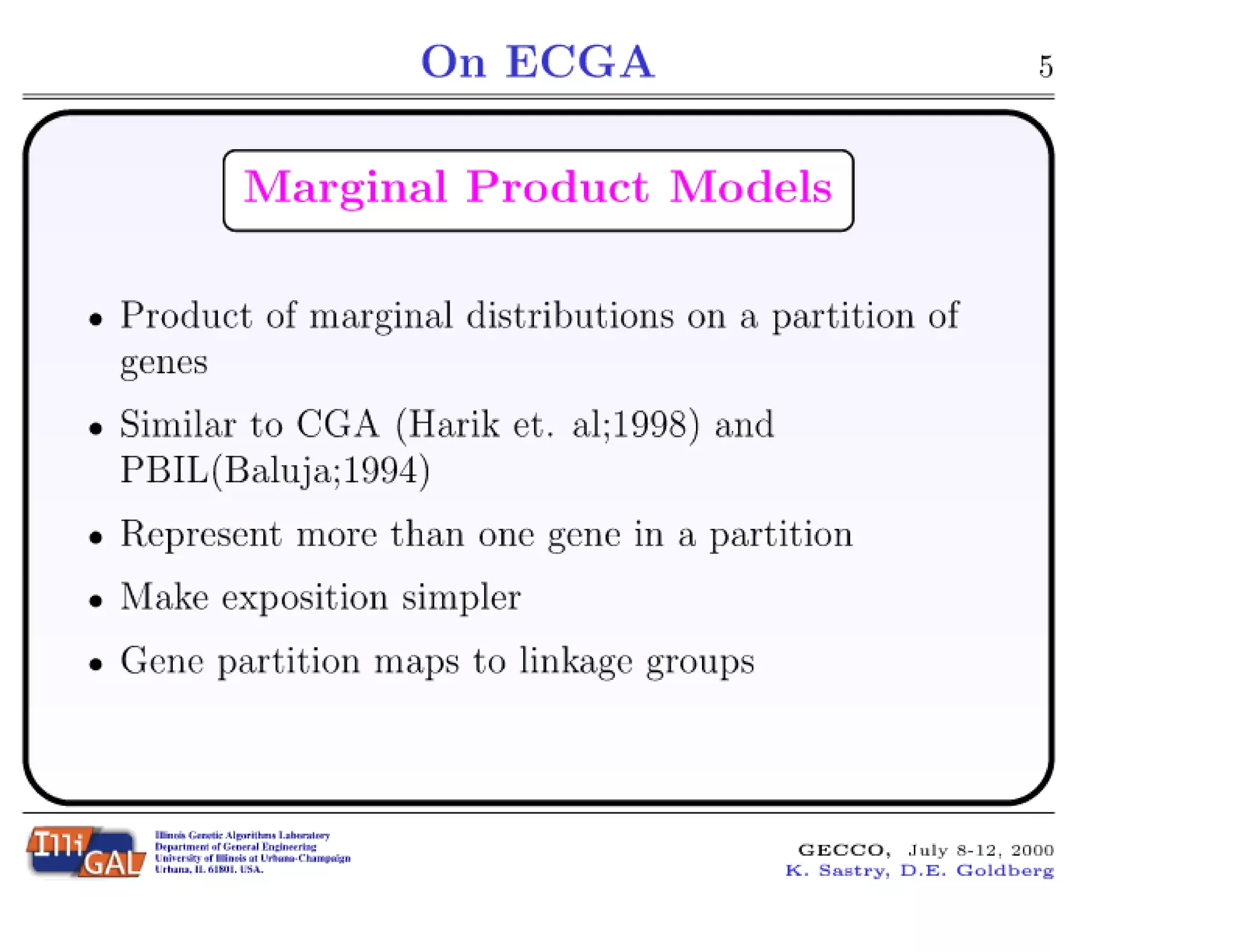 On Extended Compact Genetic Algorithm