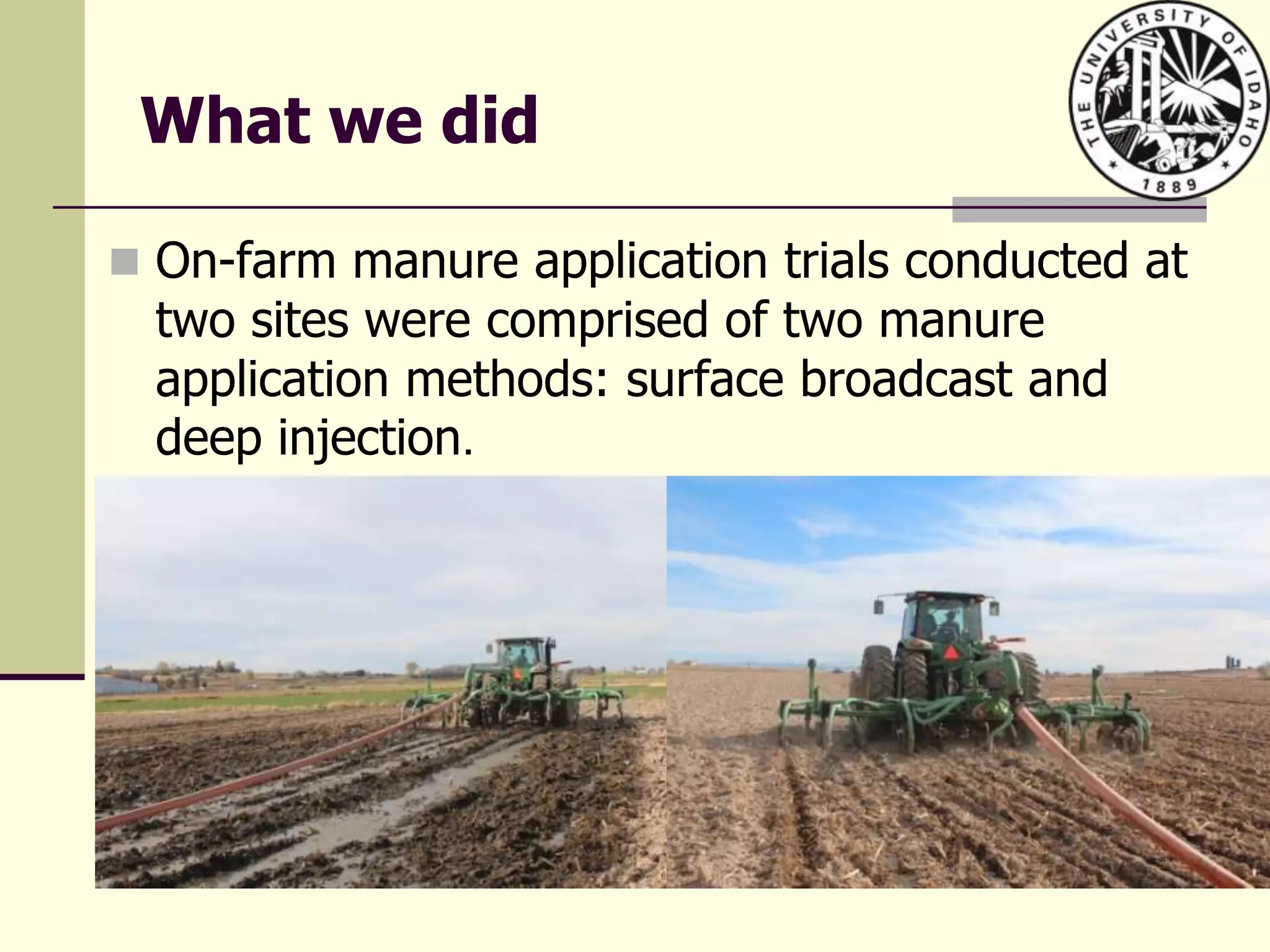 On farm comparison of two liquid dairy manure application methods | PPTX