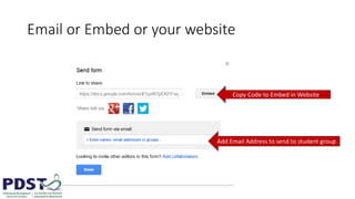 Email or Embed or your website
Copy Code to Embed in Website
Add Email Address to send to student group
 
