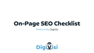On-Page SEO Checklist | PDF