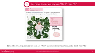Leef je customer journey: van “Think” naar “Do”
Soms zitten (trending) zoekwoorden eerst een “Think”-fase en worden ze na verloop van tijd steeds meer “Do”
3
 