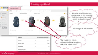 Trekkingrugzakken?
Wat is het verschil tussen een
trekkingrugzak en een backpack?
Zie ik hier iets over het hoofd?
Koop ik strak wel het juiste?
Waar begin ik met zoeken?
Wat maakt het mij uit
dat deze trekkingrugzakken
ook in de folder staan?
 