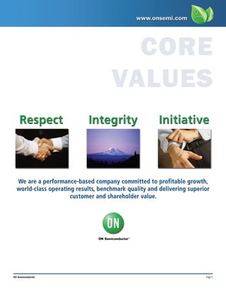 Page 5
ON Semiconductor
CORE
VALUES
 