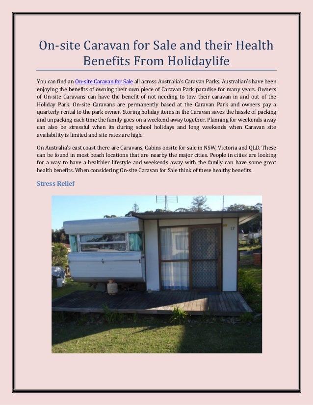 On Site Caravan For Sale And Their Health Benefits From Holidaylife