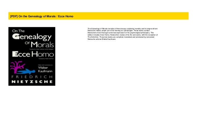 Pdf On The Genealogy Of Morals Ecce Homo