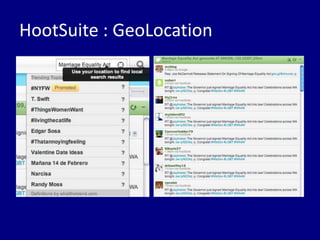 HootSuite : GeoLocation
 