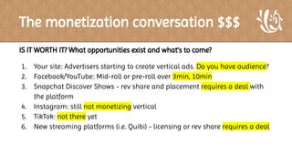The monetization conversation $$$
IS IT WORTH IT? What opportunities exist and what’s to come?
1. Your site: Advertisers s...