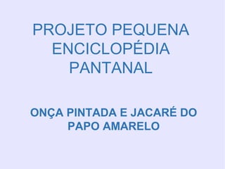 PROJETO PEQUENA
ENCICLOPÉDIA
PANTANAL
ONÇA PINTADA E JACARÉ DO
PAPO AMARELO
 