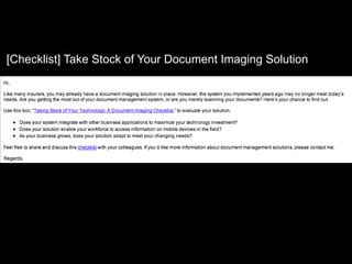 [Checklist] Take Stock of Your Document Imaging Solution
 