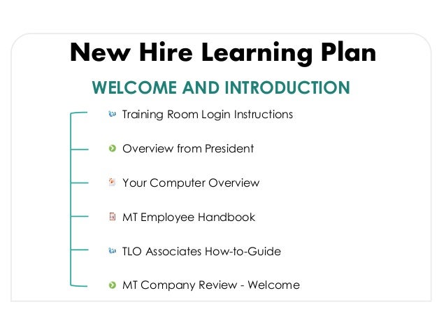 new hire training plan