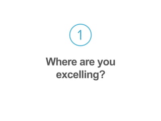 1
Where are you
excelling?
 