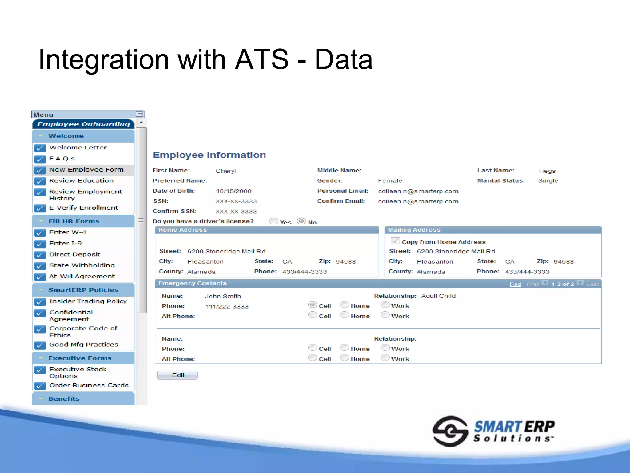 Integration with ATS - Data
 