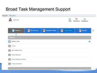 Broad Task Management Support



                          Company Property
 