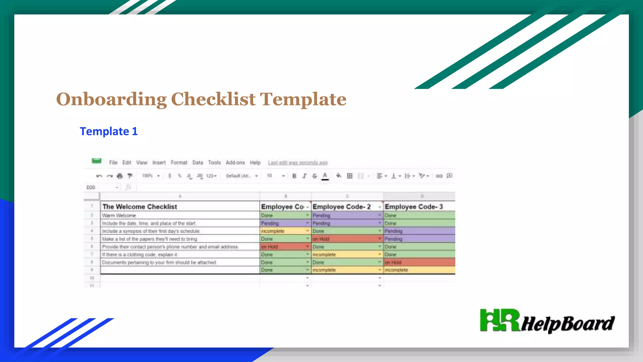 Onboarding Checklist Template
Template 1
 