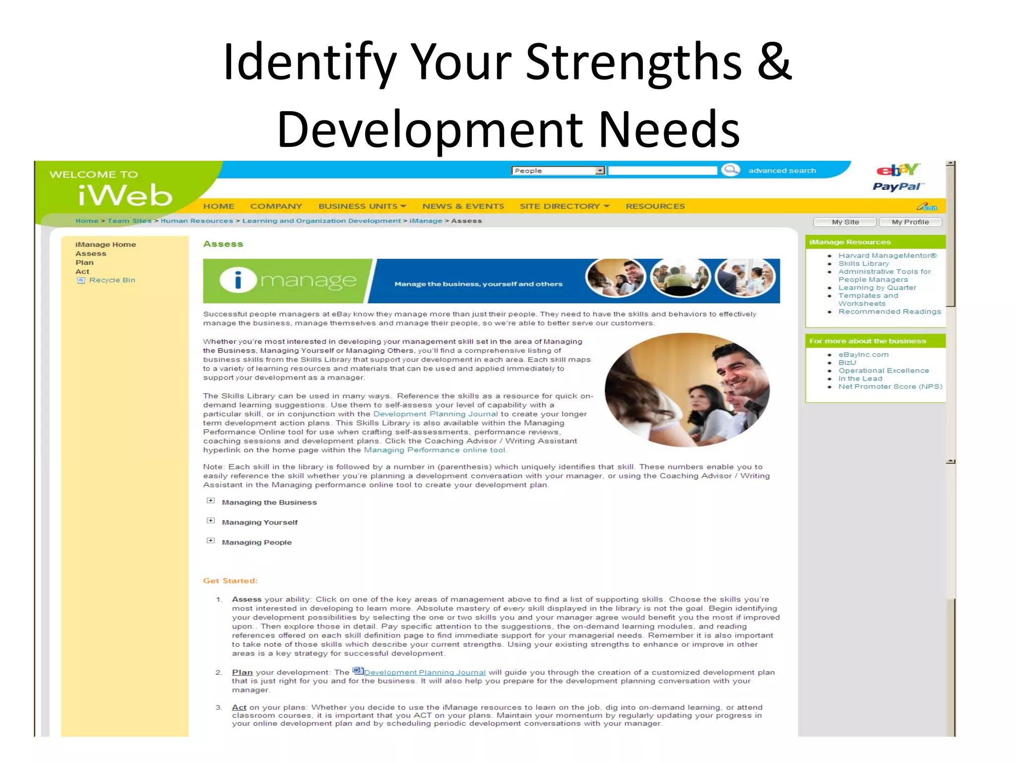 Identify Your Strengths &
  Development Needs
 