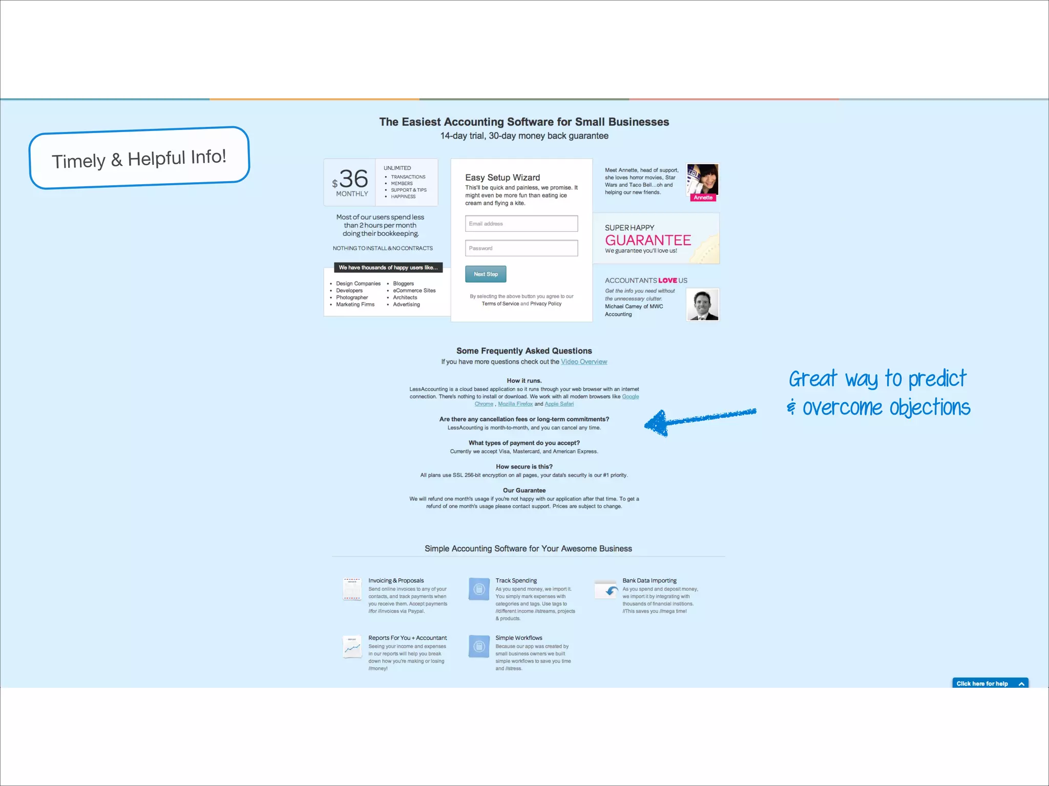 Timely & Helpful Info!

Great way to predict
& overcome objections

 