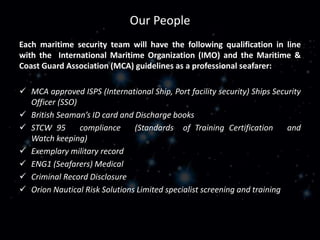 On Board Security Risk Management