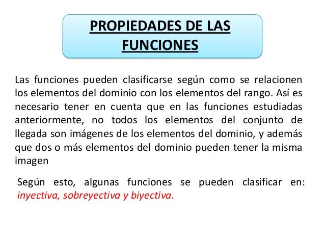 Propiedades funciones