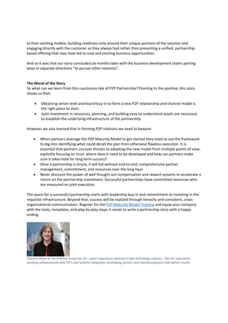 to their existing models, building readiness only around their unique portions of the solution and 
engaging directly with...