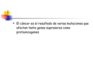 El cáncer es el resultado de varias mutaciones que afectan tanto genes supresores como protooncogenes 