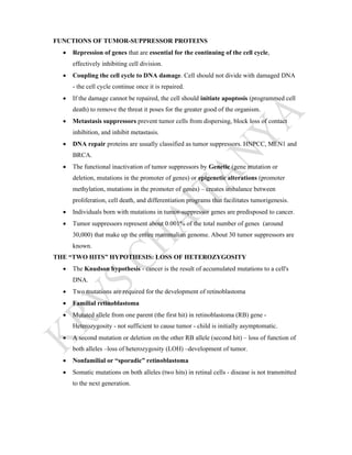 ONCOGENE AND TUMOUR SUPPRESSOR GENE | PDF