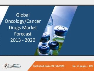 Global
Oncology/Cancer
Drugs Market
Forecast
2013 - 2020
Published Date: 24 Feb 2015 No. of pages : 159
 