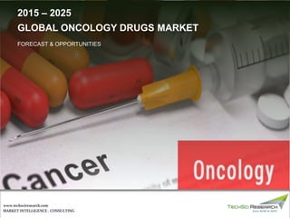MARKET INTELLIGENCE . CONSULTING
www.techsciresearch.com
2015 – 2025
GLOBAL ONCOLOGY DRUGS MARKET
FORECAST & OPPORTUNITIES
 