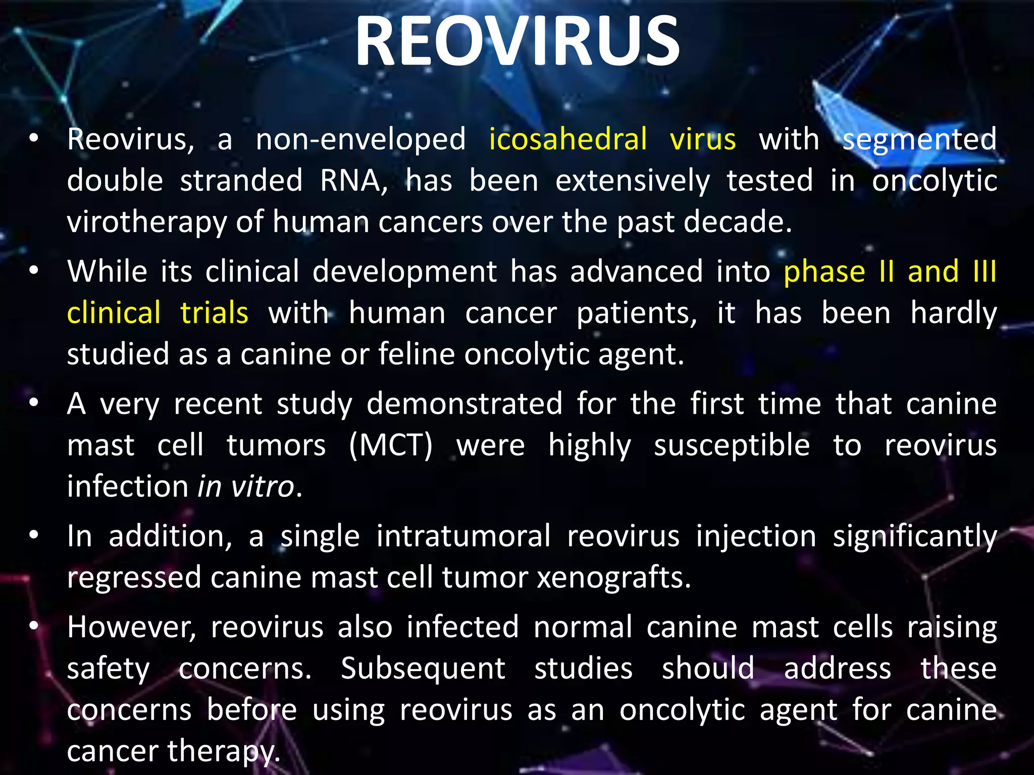 View of Oncolytic virotherapy for canine and feline cancer | PPTX