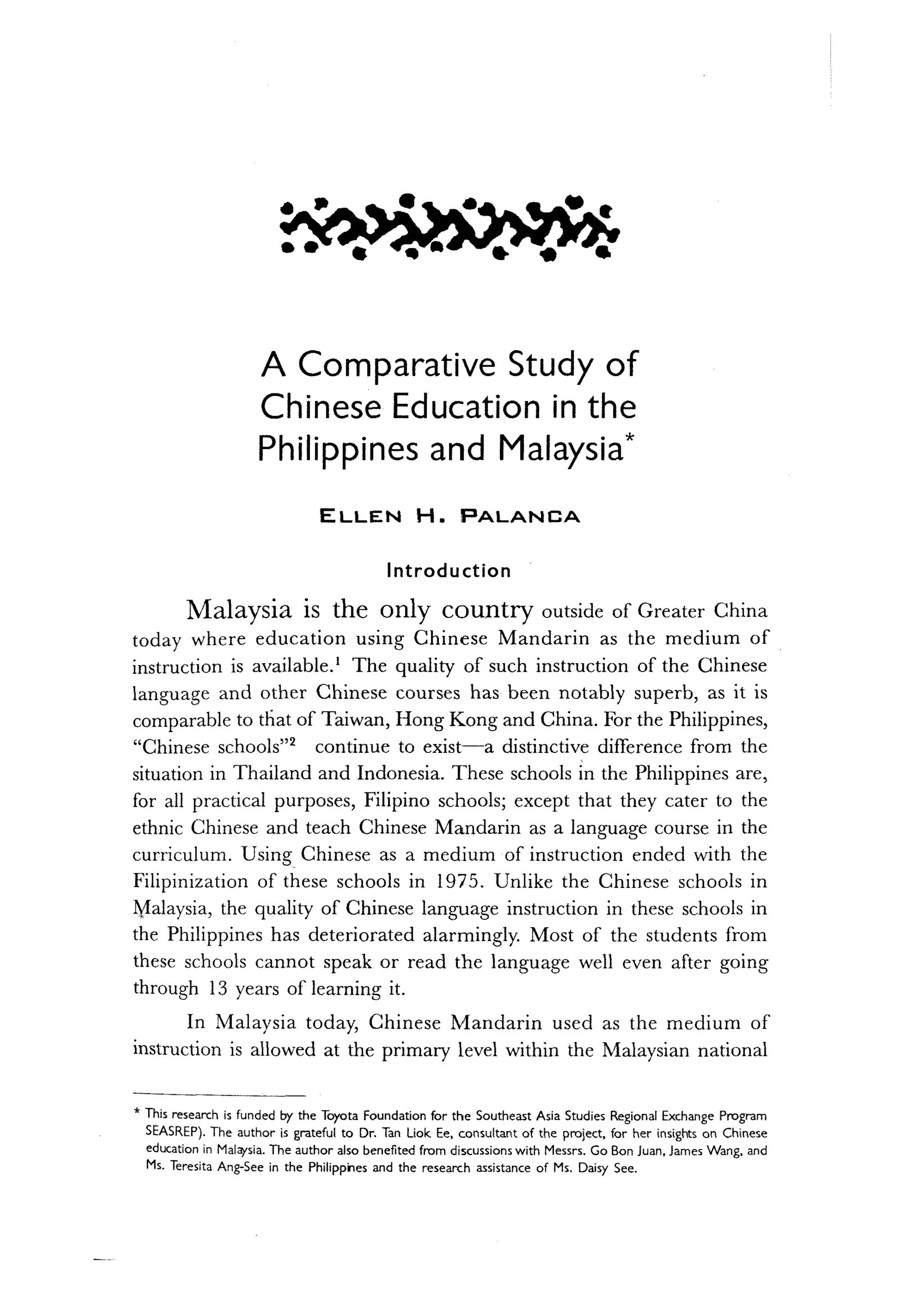 On comparison of philippine education vis a vis chinese education | PDF