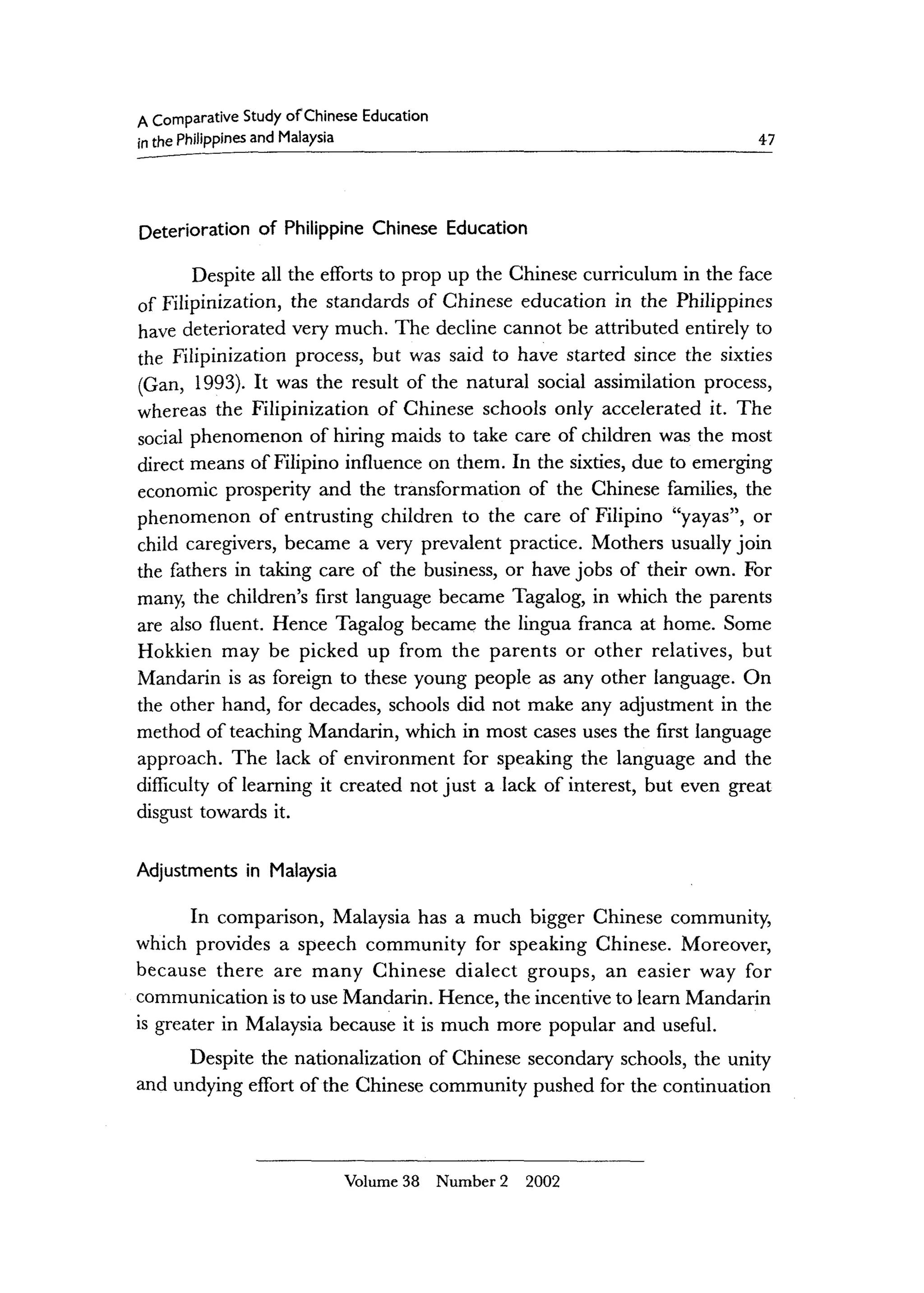 On comparison of philippine education vis a vis chinese education | PDF