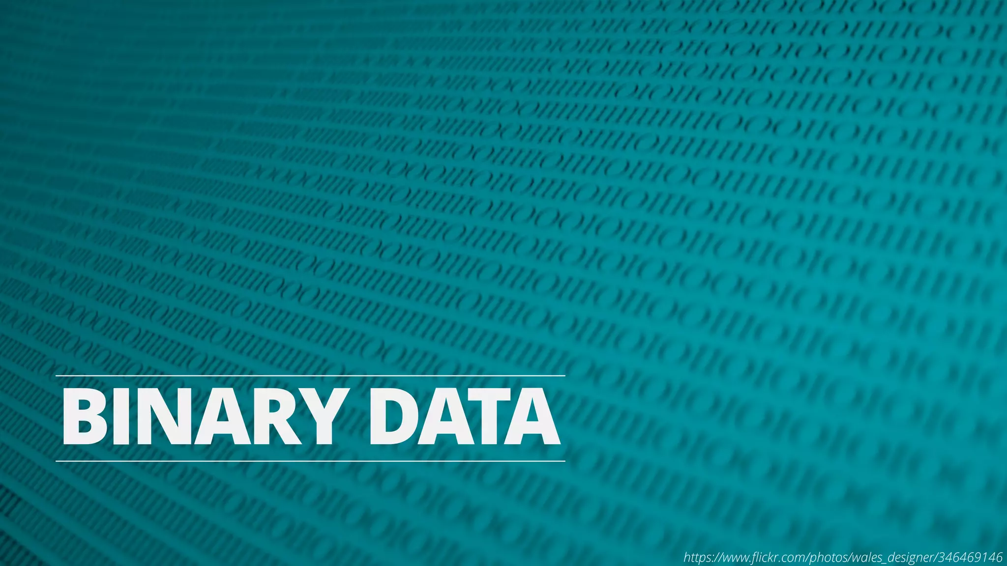 BINARY DATA 
https://www.flickr.com/photos/wales_designer/346469146 
 