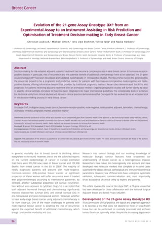 Evolution of the 21-gene Assay Oncotype DX | PDF
