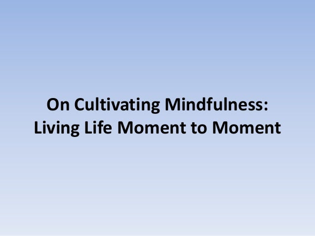 On Cultivating Mindfulness:
Living Life Moment to Moment
 