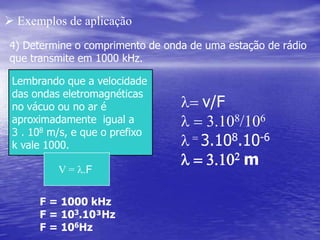  Amplitude   Período (T):- intervalo de tempo correspondente                  a um evento completoFrequência (F):		 - número de eventos por unidade de tempoF = n / Dt (Hertz = Hz)n – número de voltasDt – Tempo em segundosF = 1/T (1/s = Hz)Nota: Para n = 1 evento,  temos Dt = T1rpm = uma rotação por minuto = 1/60s = (1/60) Hz