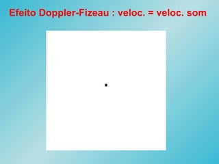 Efeito Doppler-Fizeau : veloc. = veloc. som
 