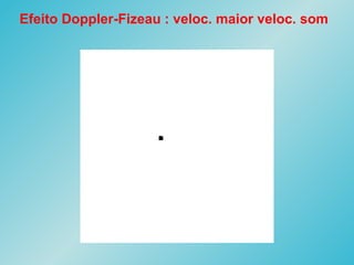 Efeito Doppler-Fizeau : veloc. maior veloc. som
 