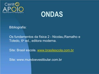 ONDASDESAFIOEm dezembro de 2004 um terremoto no fundo do oceano, próximo à costa oeste da ilha de Sumatra, foi a perturbação necessária para a geração de uma onda gigante, uma "tsunami". A onda arrasou várias ilhas e localidades costeiras na Índia, no SriLanka, na Indonésia, na Malásia, na Tailândia, dentre outras. Um  "tsunami" de comprimento de onda 150 quilômetros pode se deslocar com velocidade de 750 km/h. Quando a profundidade das águas é grande, aamplitude da onda não atinge mais do que 1 metro, de maneira que um barco nessa região praticamente não percebe a passagem da onda. Quanto tempo demora para um comprimento de onda dessa "tsunami" passar pelo barco?37