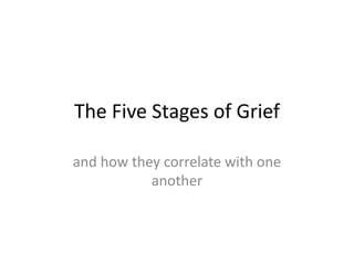 The Five Stages of Grief and how they correlate with one another 